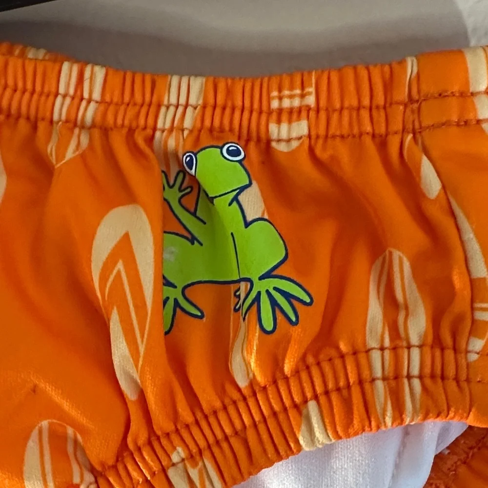 Orange Frog Print Diaper Cover